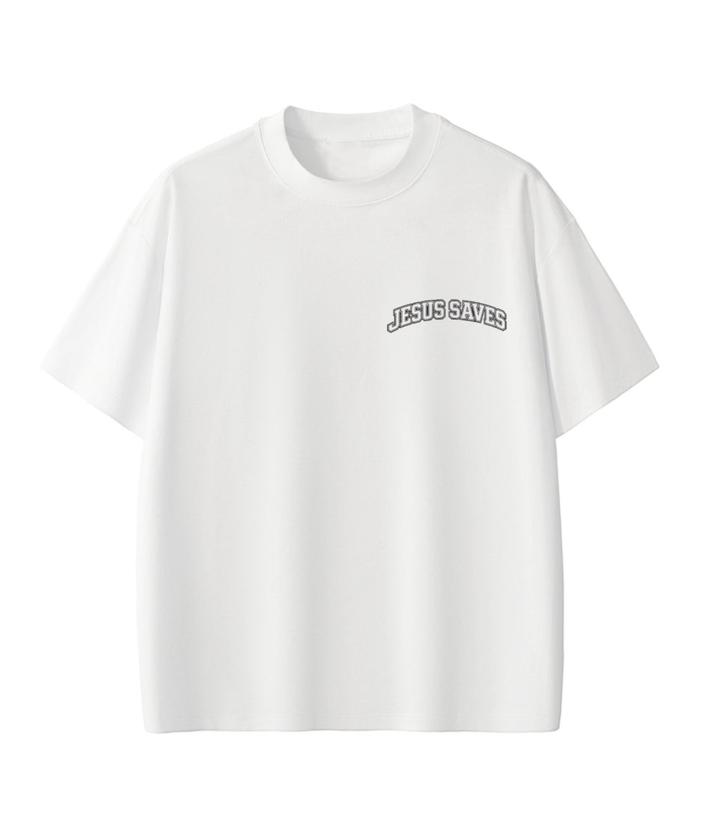 “Jesus Saves” Crown of Thorns Cross Tee